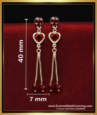 ERG2252 - New Model White Stone with Crystal Hanging Earrings