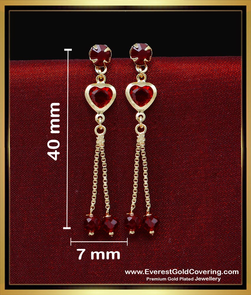 ERG2252 - New Model White Stone with Crystal Hanging Earrings