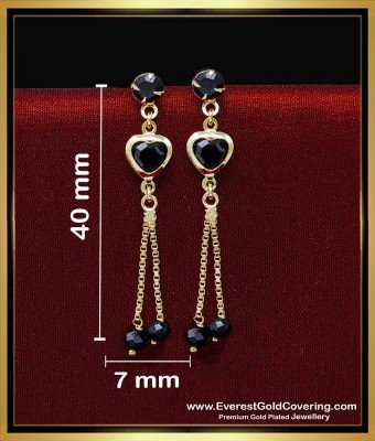 ERG2253 - Latest Model Black Stone with Crystal Earrings Design