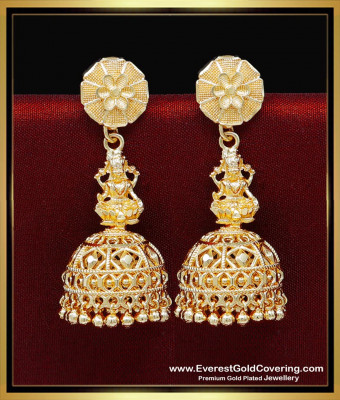 ERG2256 - Traditional Lakshmi Design Long Jhumka Earrings