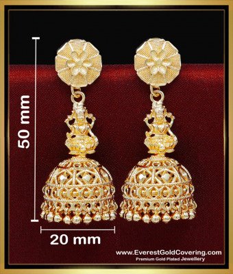 ERG2256 - Traditional Lakshmi Design Long Jhumka Earrings