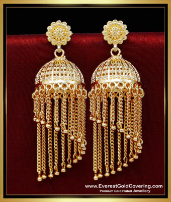 ERG2257 - Big Jhumka Earrings South Indian Wedding Jewellery