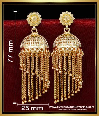 ERG2257 - Big Jhumka Earrings South Indian Wedding Jewellery