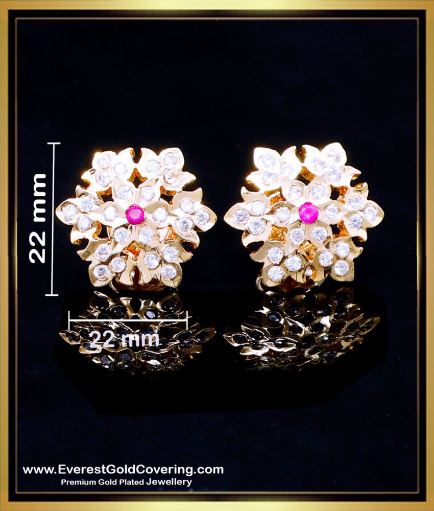 ERG2259 - Attractive Gold Stud Earrings Designs for Daily Use