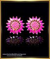 ERG2260 - Elegant Party Wear Gold Look Pink Stone Earrings