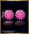 ERG2260 - Elegant Party Wear Gold Look Pink Stone Earrings