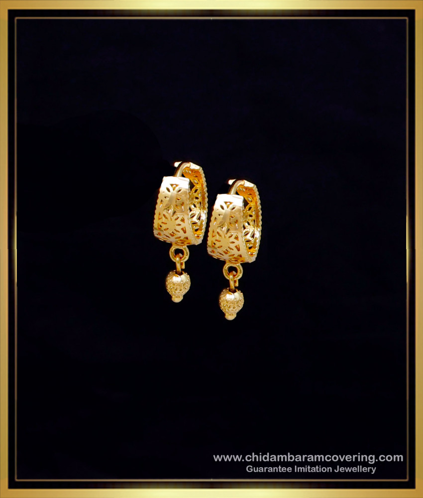 ERG2267 - Elegant Daily Use Plain Hoop Earrings Gold Design