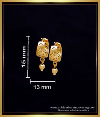 ERG2267 - Elegant Daily Use Plain Hoop Earrings Gold Design