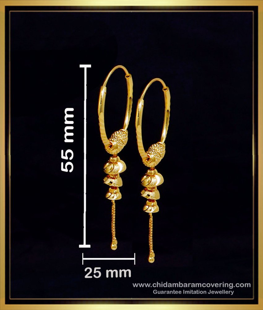 ERG2269 - Latest Gold Like Dangling Hoop Earrings for Women