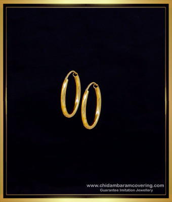 ERG2270 - Cute Light Weight Round Daily Wear Gold Bali Design