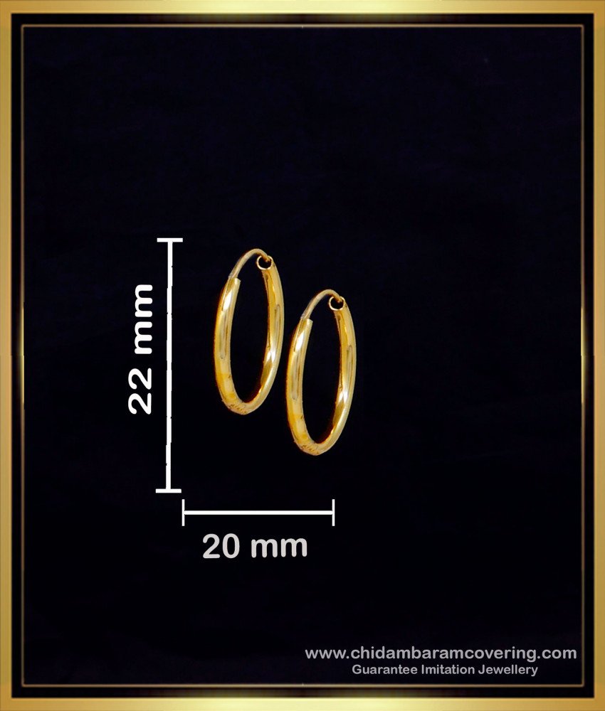ERG2270 - Cute Light Weight Round Daily Wear Gold Bali Design