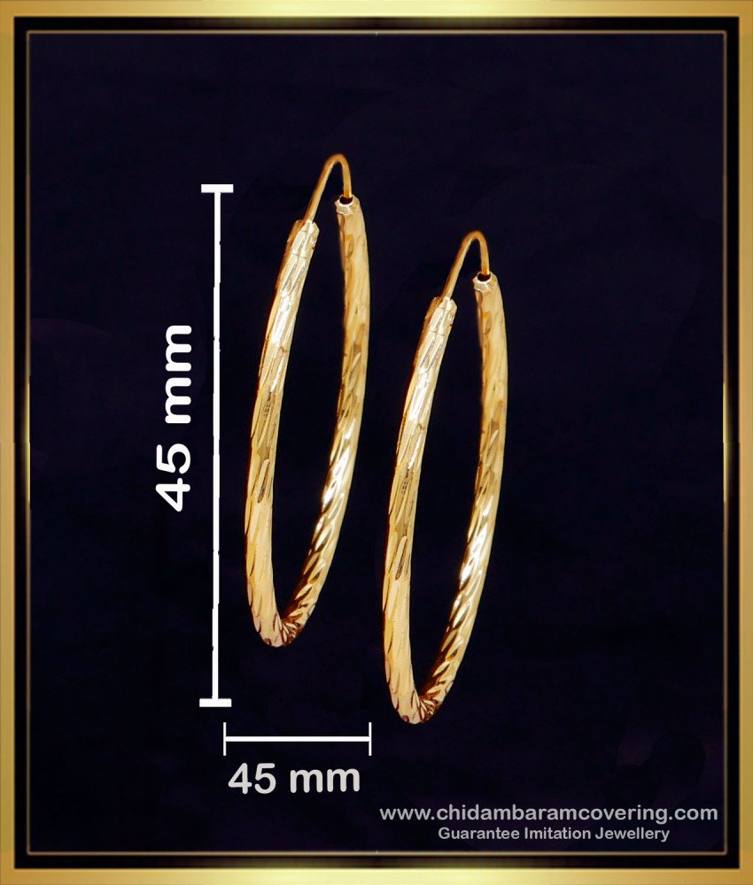 ERG2272 - New Model Big Round Gold Plated Twisted Hoop Earrings