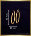 ERG2271 - Plain Round Bali Indian Gold Hoop Earrings Designs