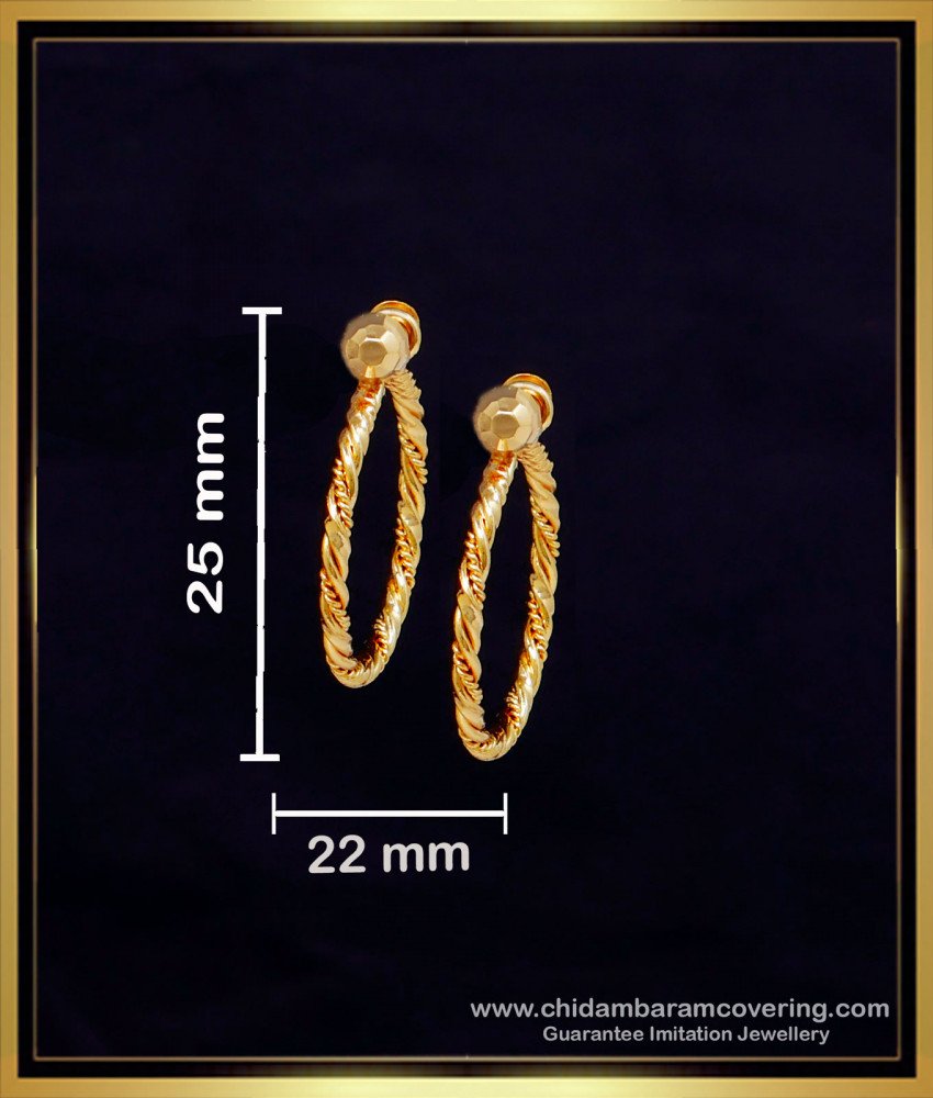 ERG2273 - Beautiful Chunky Twisted Gold Hoop Earrings Online