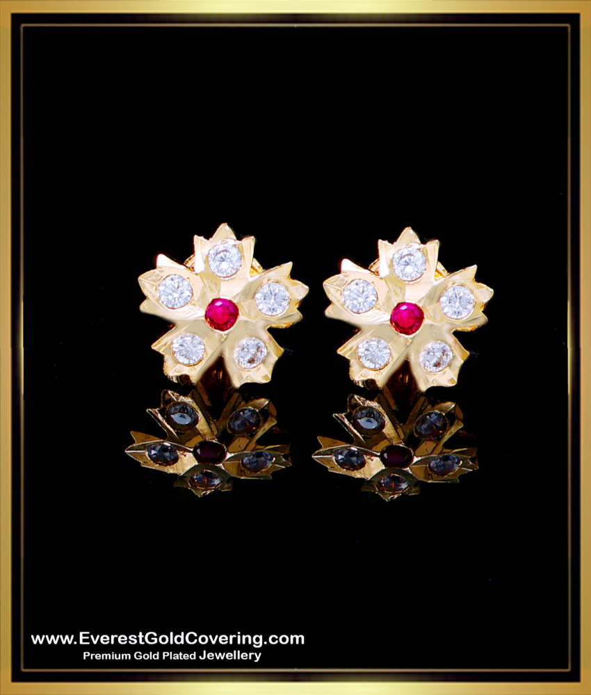 ERG2277 - Impon Daily Wear Cute Small Gold Earrings Designs