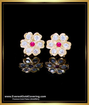 ERG2278 - Latest 7 Stone Impon Light Weight Gold Earrings Design