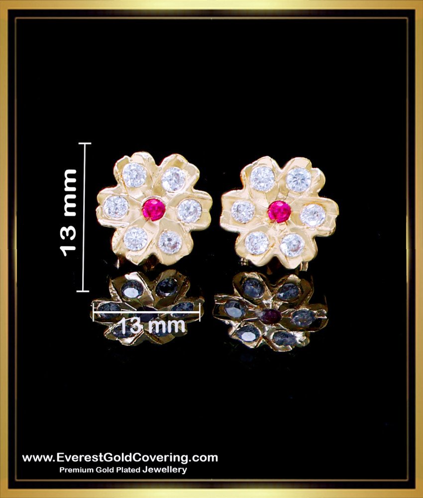 ERG2278 - Latest 7 Stone Impon Light Weight Gold Earrings Design