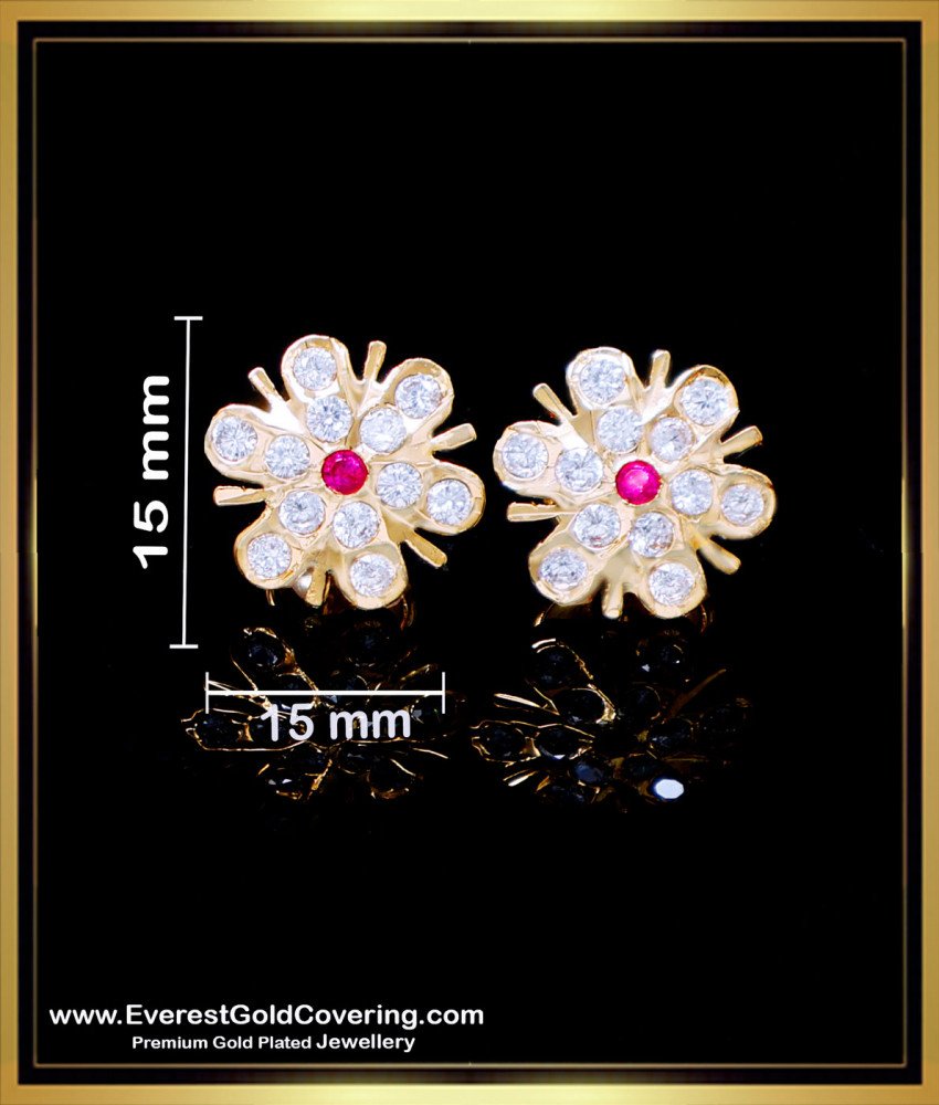 ERG2279 - Elegant Impon Flower Model Stud Ear Rings New Models