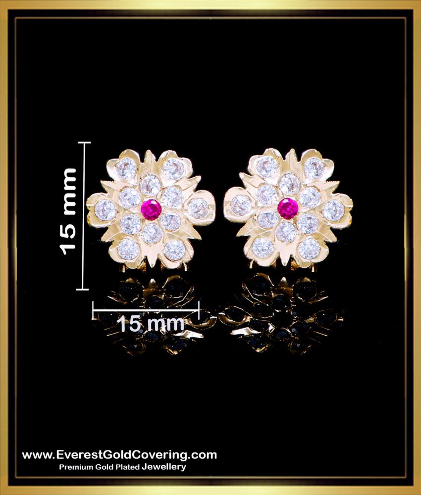 ERG2280 - New Model Impon Flower Studs Gold Earrings Pattern