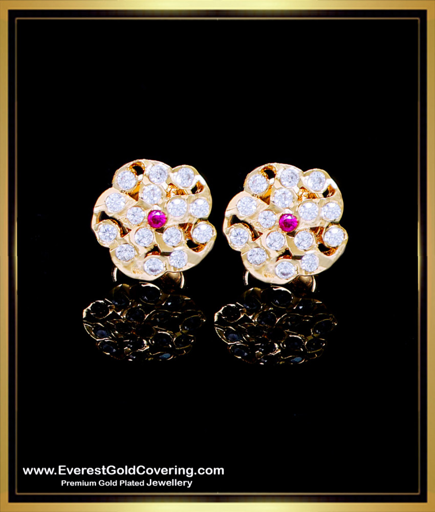 ERG2281 - First Quality Impon Gold Stud Earrings Pattern Online