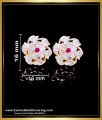 ERG2282 - Beautiful White and Ruby Stone Impon Stud Earrings