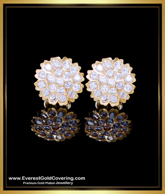 ERG2283 - Impon Daily Use White Stone Earrings for Women
