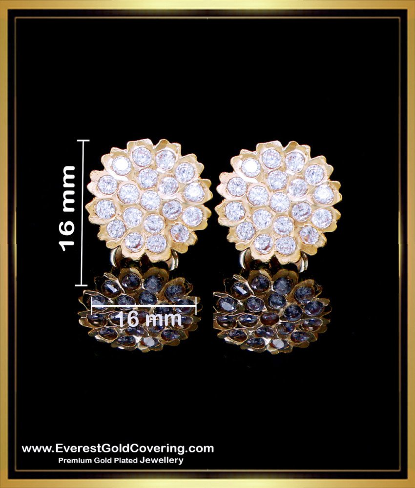 ERG2283 - Impon Daily Use White Stone Earrings for Women