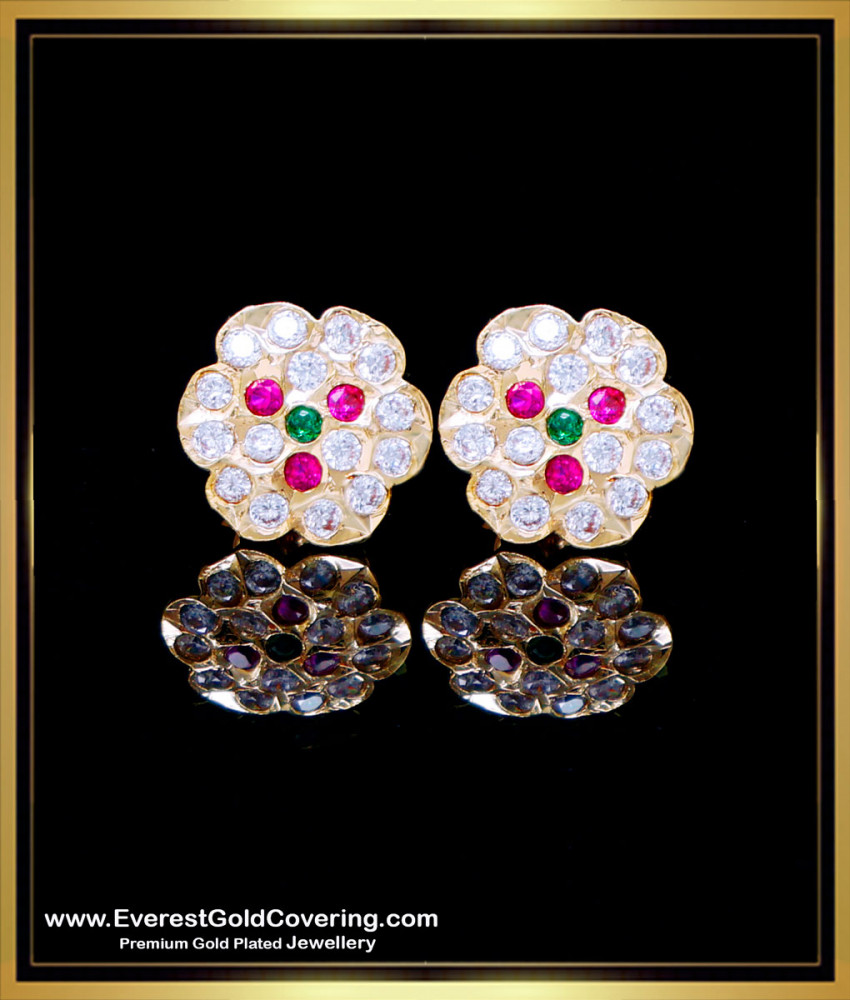 ERG2284 - South Indian Gold Studs Earrings Impon Jewellery