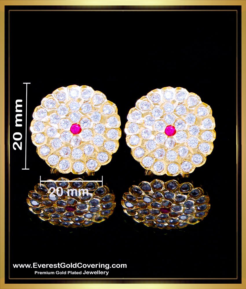 ERG2285 - Traditional White Stone Stud Earrings for Women
