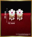 ERG2289 - Impon White and Ruby Light Weight Gold Earrings Design