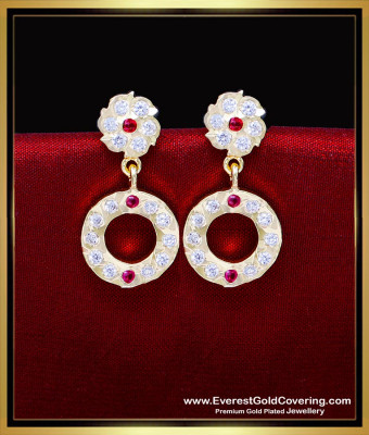 ERG2294 - Cute Light Weight Round Model Impon Earrings Designs