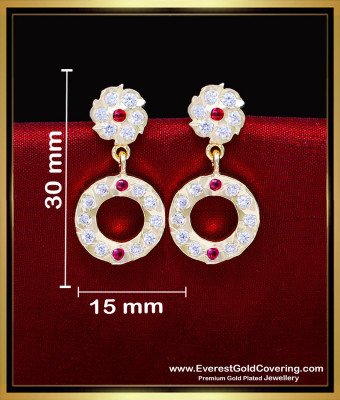 ERG2294 - Cute Light Weight Round Model Impon Earrings Designs