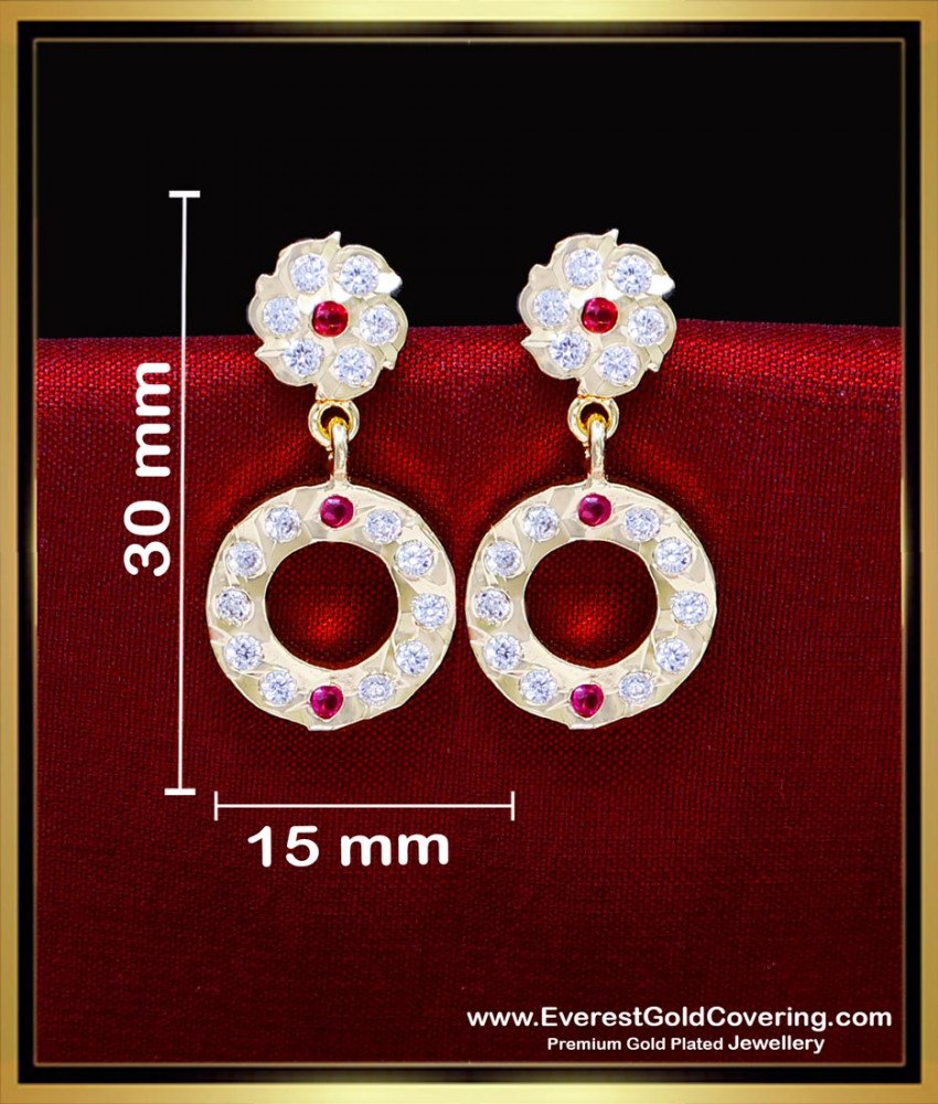 ERG2294 - Cute Light Weight Round Model Impon Earrings Designs
