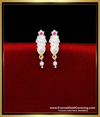 ERG2296 - Impon Stone Daily Use Ear Tops Designs Gold Design