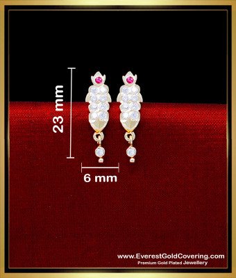 ERG2296 - Impon Stone Daily Use Ear Tops Designs Gold Design