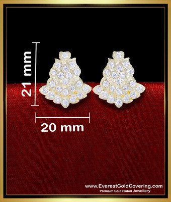 ERG2298 - Impon White Stone Gold Earring Jewelry Design