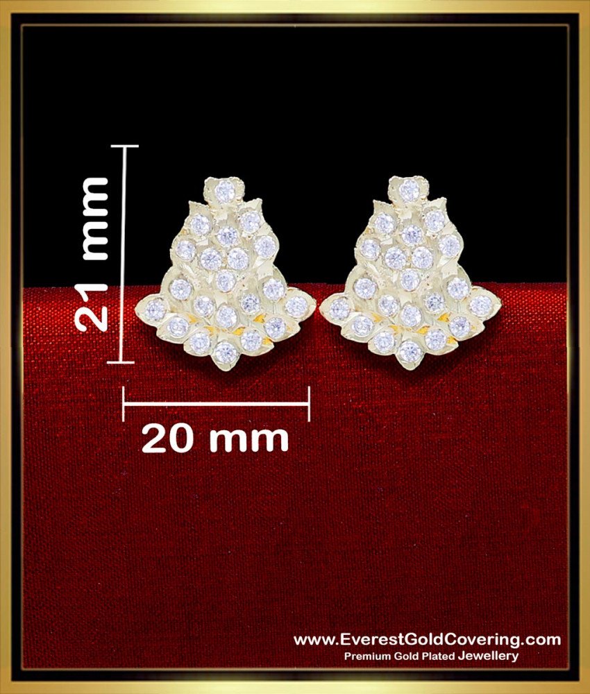 ERG2298 - Impon White Stone Gold Earring Jewelry Design