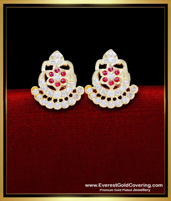 ERG2300 - Impon Latest Gold Earrings Designs for Daily Use