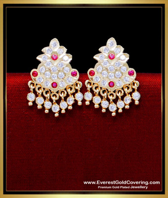 ERG2301 - South Indian Impon Stone Stud Earrings for Women