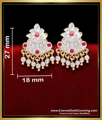 ERG2301 - South Indian Impon Stone Stud Earrings for Women