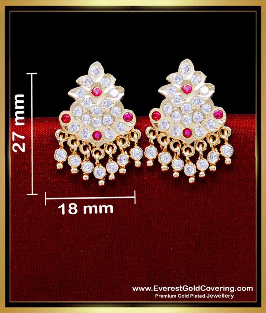 ERG2301 - South Indian Impon Stone Stud Earrings for Women