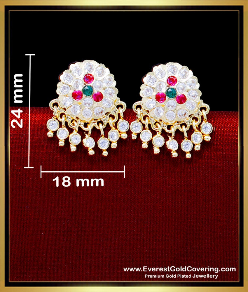 ERG2302 - Impon Gold Plated Jewellery Design Stone Stud Earrings