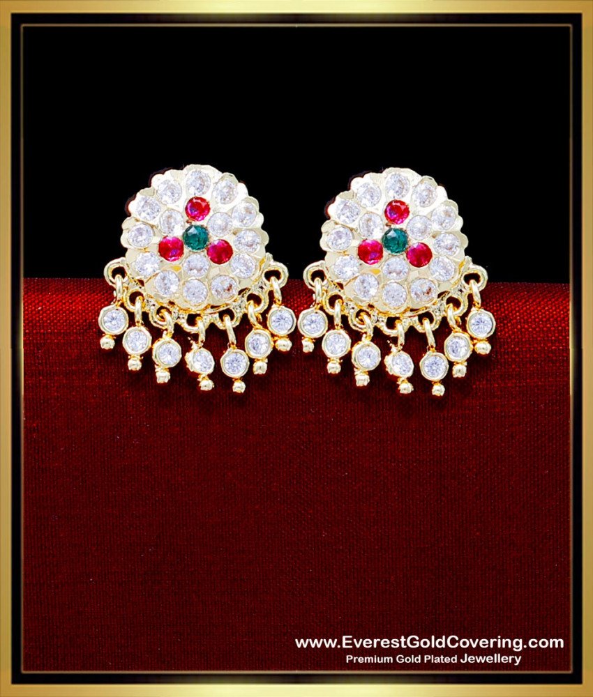 ERG2302 - Impon Gold Plated Jewellery Design Stone Stud Earrings
