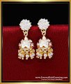 ERG2307 - Impon Gold Design White Stone Small Jhumkas Earrings