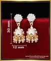 ERG2307 - Impon Gold Design White Stone Small Jhumkas Earrings