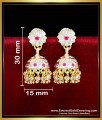 ERG2309 - White and Ruby Gold Earring Patterns Jhumkas Online