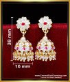 ERG2310 - South Indian Jewelry Stone Jhumka Earrings for Women