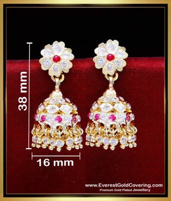 ERG2310 - South Indian Jewelry Stone Jhumka Earrings for Women