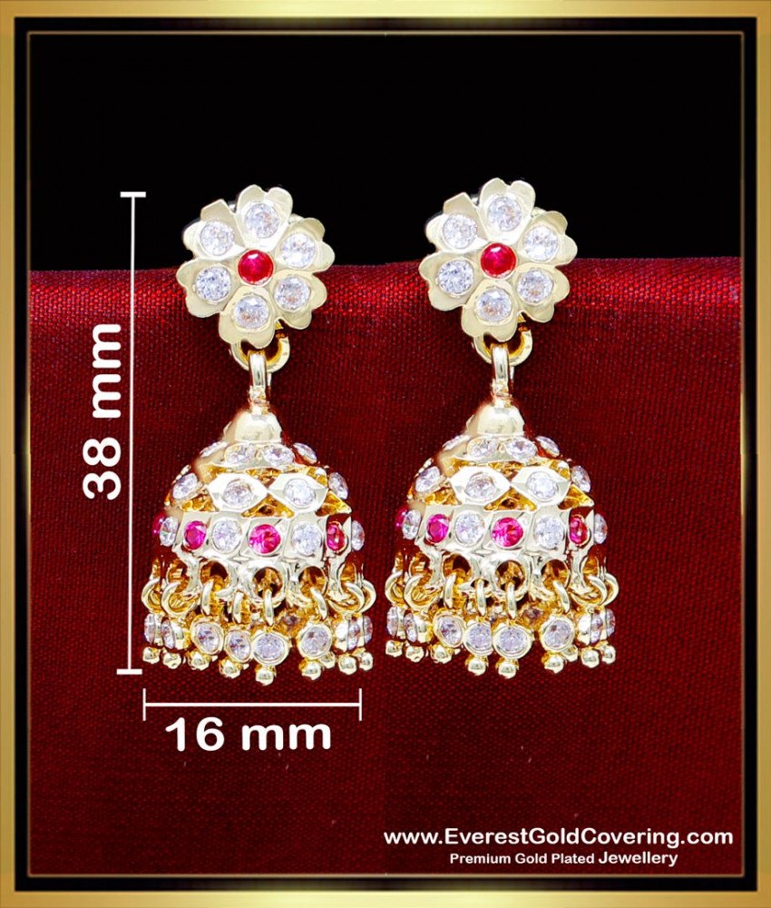 ERG2310 - South Indian Jewelry Stone Jhumka Earrings for Women