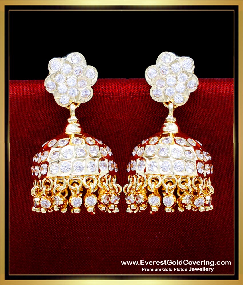 ERG2312 - Bridal Wear Gold Earring Patterns Jhumkas for Women